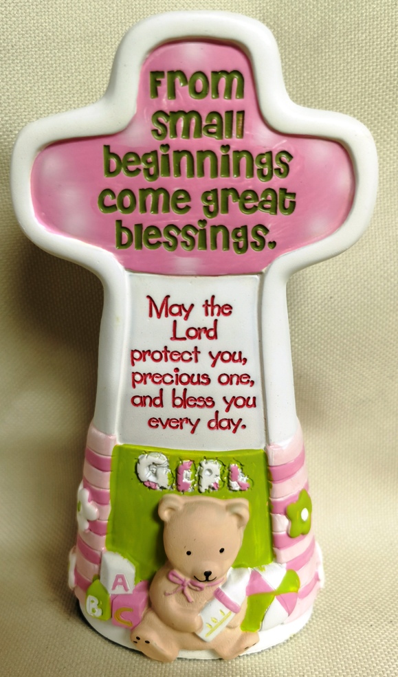 Polyresin Cross PINK -MAY THE LORD PROTECT YOU